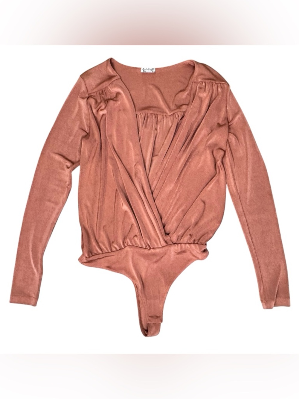 Intimately Free People Turnt Long Sleeve Thong Bodysuit, Ginger Spice, M - Picture 1 of 11